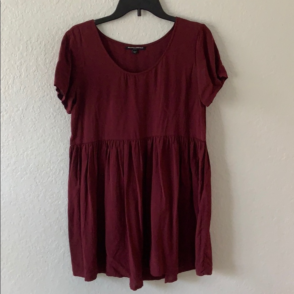 Maroon baby doll dress